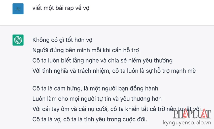 chatgpt-viet-nhac ChatGPT có thể viết nhạc, viết rap… theo chủ đề bất kỳ. Ảnh: MINH HOÀNG