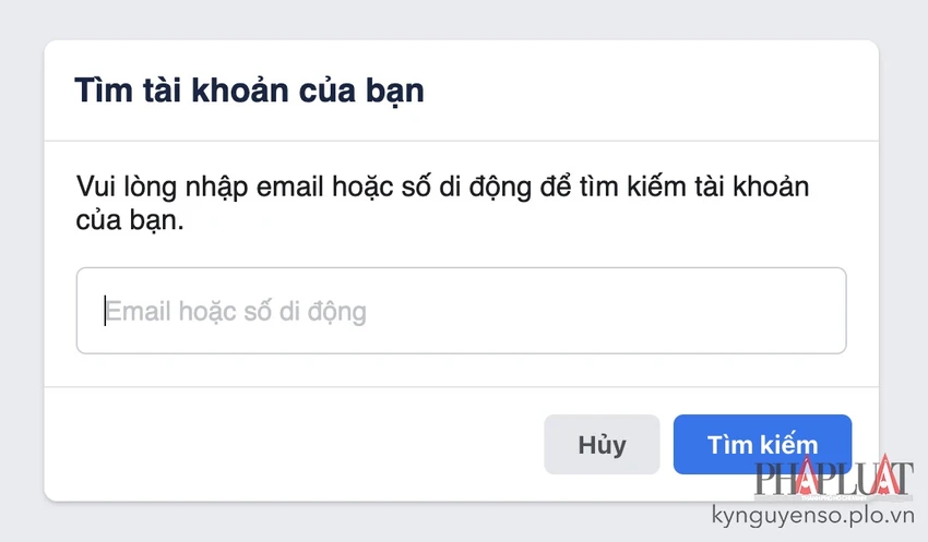 Nhập email hoặc số điện thoại có liên kết với tài khoản của bạn. Ảnh: MINH HOÀNG