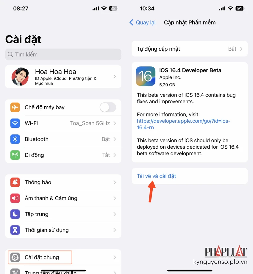 Cập nhật iOS lên phiên bản mới nhất. Ảnh: TIỂU MINH