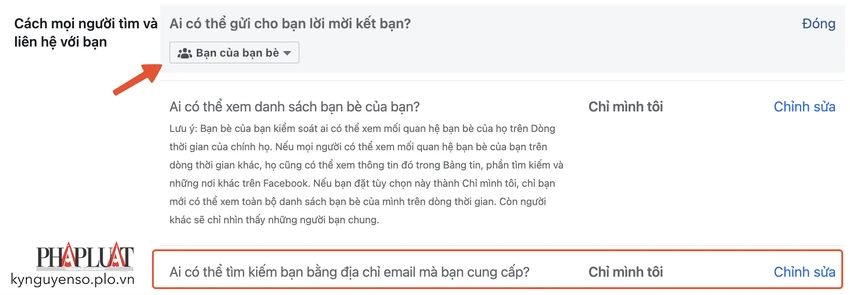 gioi-han-nguoi-khac-co-the-tim-thay-ban-tren-facebook Giới hạn người khác có thể tìm thấy bạn trên Facebook. Ảnh: TIỂU MINH