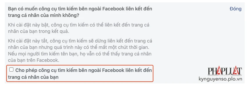 khong-cho-phep-ho-so-facebook-hien-thi-tren-cac-cong-cu-tim-kiem Không cho phép hồ sơ Facebook hiển thị trên các công cụ tìm kiếm. Ảnh: TIỂU MINH