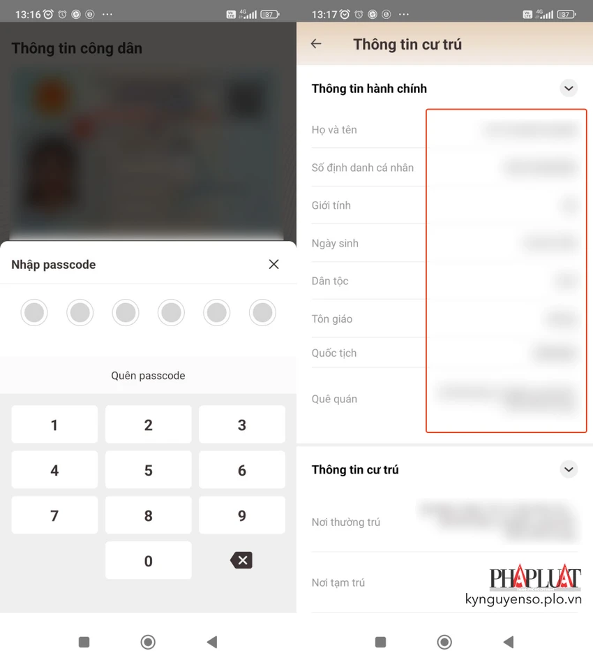 tra-cuu-thong-tin-cu-tru-bang-ung-dung-vneid Thông tin cư trú sẽ được liệt kê đầy đủ trong ứng dụng VNeID. Ảnh: MINH HOÀNG