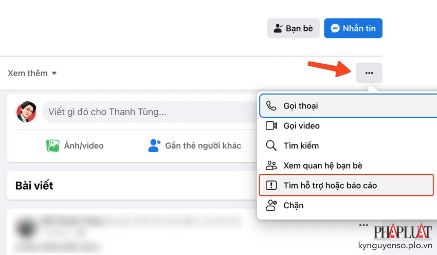 bao-cao-tai-khoan-facebook-lua-dao Báo cáo tài khoản Facebook bị hack và bị dùng để đi lừa đảo, nhắn tin mượn tiền. Ảnh: TIỂU MINH