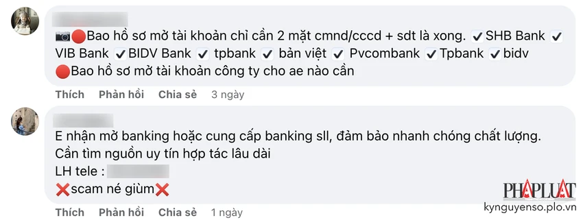 dich-vu-ho-tro-tao-tai-khona-ngan-hang-online Các dịch vụ hỗ trợ mở tài khoản ngân hàng online nhiều khả năng đánh cắp thông tin cá nhân. Ảnh: TIỂU MINH