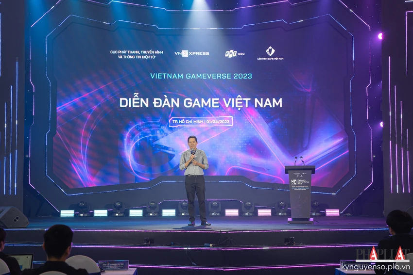 khai-mac-ngay-hoi-game-viet-nam-2023 Cục trưởng Cục PTTH&TTĐT, ông Lê Quang Tự Do phát biểu khai mạc sự kiện. Ảnh: TIỂU MINH