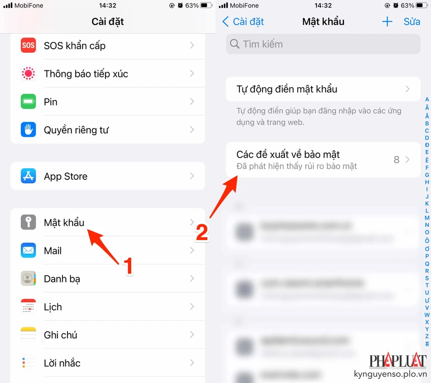 iphone-de-xuat-thay-doi-mat-khau-yeu iPhone sẽ tự động đề xuất nếu phát hiện mật khẩu quá yếu hoặc bị rò rỉ. Ảnh: TIỂU MINH