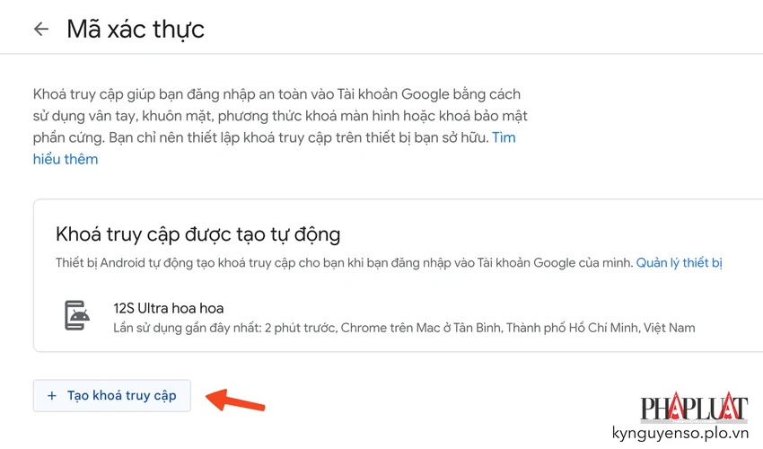 tao-passkey-de-dang-nhap-khong-can-mat-khau Tạo passkey (khóa đăng nhập) để đăng nhập nhanh hơn bằng khuôn mặt, vân tay… Ảnh: TIỂU MINH