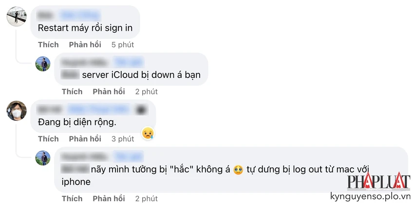 nguoi-dung-than-phien-vi-icloud-gap-su-co Người dùng than phiền vì không thể đăng nhập iCloud. Ảnh: TIỂU MINH