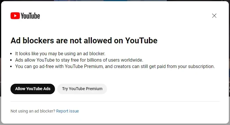 youtube-chan-cac-trinh-chan-quang-cao youtube chặn các trình chặn quảng cáo