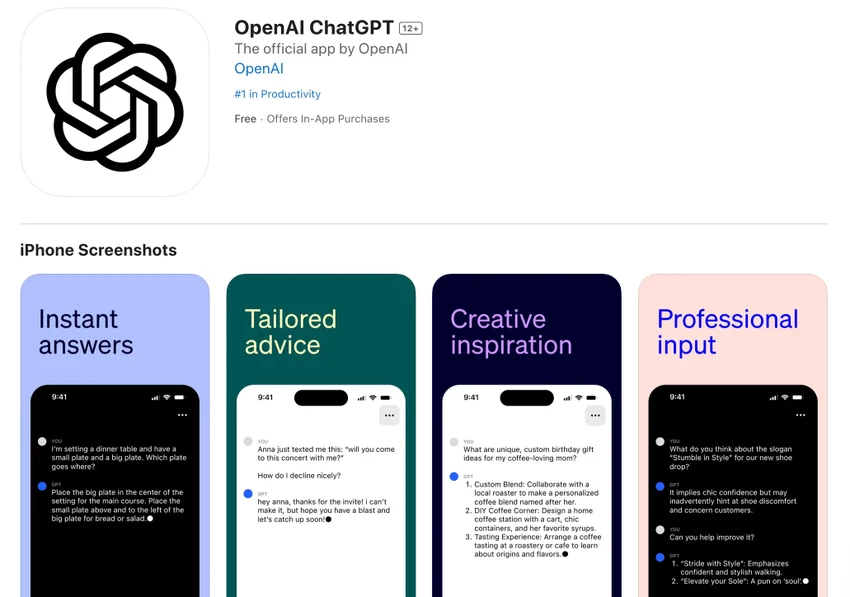 chatgpt-iphone-chi-ho-tro-nguoi-dung-tai-my ChatGPT iPhone hiện tại chỉ mới hỗ trợ người dùng tại Mỹ. Ảnh: TIỂU MINH