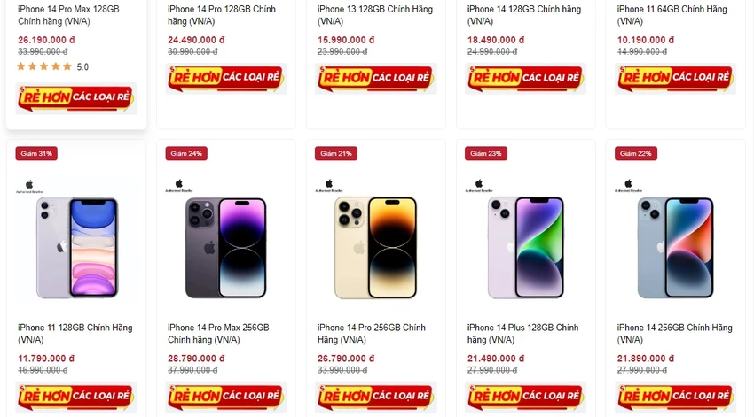 iPhone liên tục được điều chỉnh giảm giá.