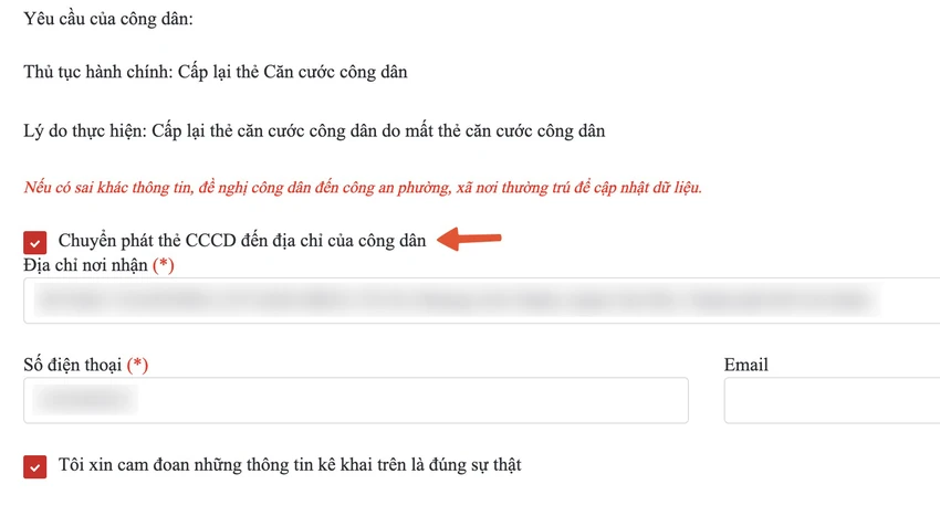 Chuyển phát CCCD gắn chip về tận nhà. Ảnh: MINH HOÀNG
