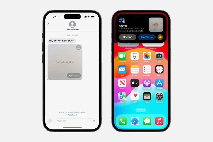 Apple cảnh báo nội dung nhạy cảm. Ảnh: Apple