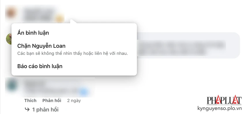 Ẩn hoặc báo cáo bình luận có chứa liên kết lừa đảo trên Facebook. Ảnh: TIỂU MINH