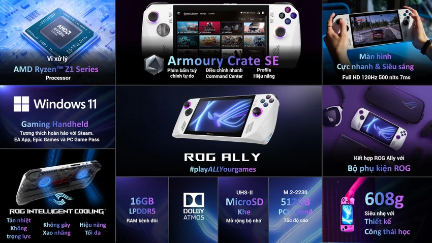 tay cầm chơi game rog ally
