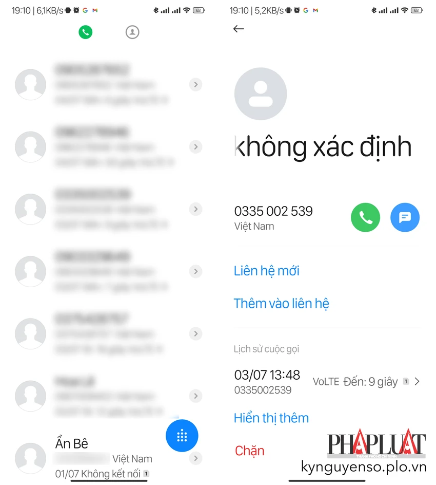 Chặn số điện thoại giả mạo, làm phiền trên Android. Ảnh: TIỂU MINH