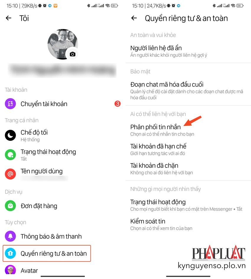 han-che-va-kiem-soat-nguoi-la-tren-messenger Hạn chế và kiểm soát những người có thể liên hệ với bạn. Ảnh: MINH HOÀNG