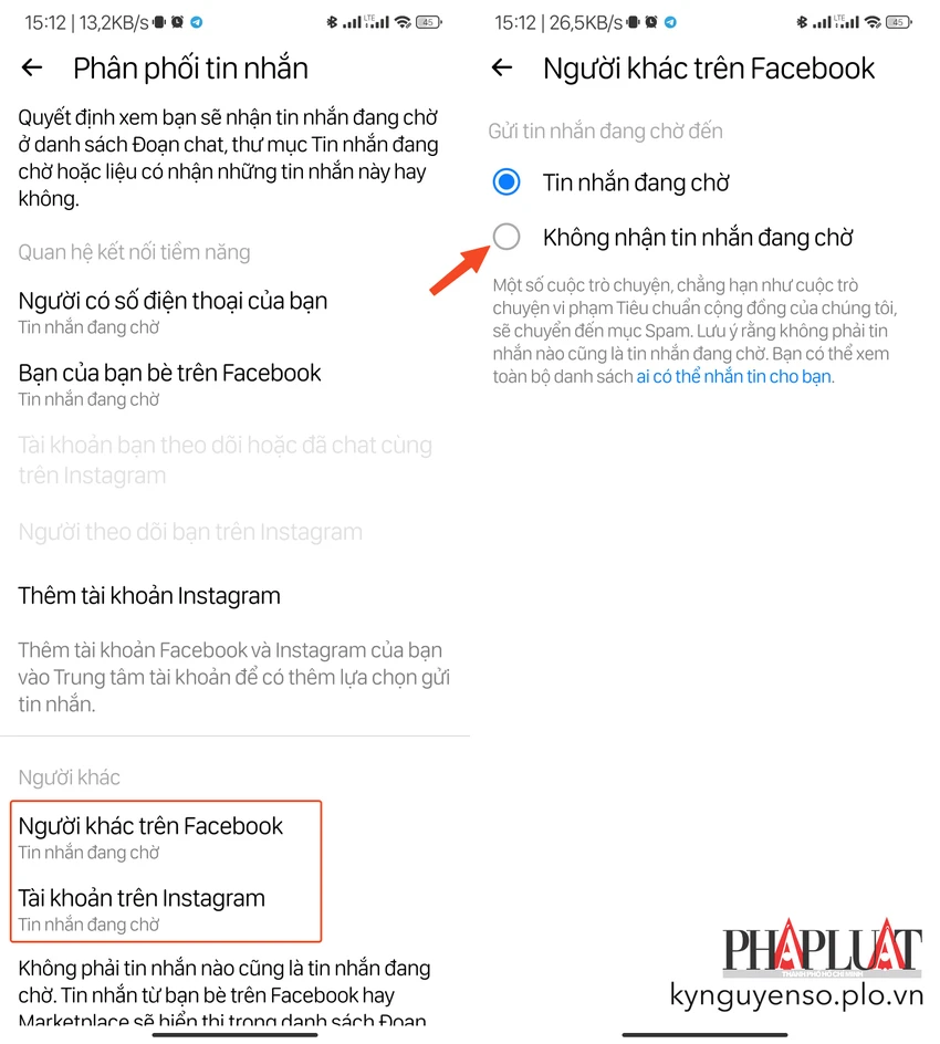 han-che-tin-nhan-tu-nguoi-la-tren-messenger Hạn chế tin nhắn từ người lạ trên Messenger. Ảnh: MINH HOÀNG