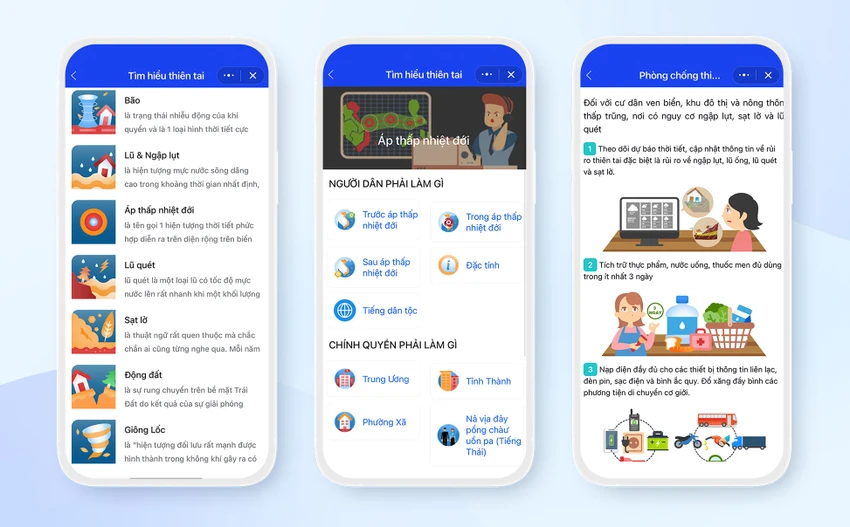 mini-app-phong-chong-thien-tai-viet-nam Mini app được đầu tư nội dung, hình ảnh để người dân tiếp cận và ghi nhớ các kỹ năng quan trọng khi chủ động phòng, chống thiên tai