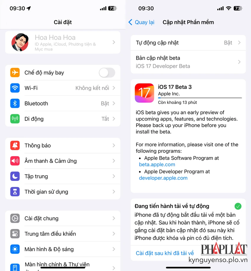 Cập nhật iPhone lên phiên bản iOS mới nhất. Ảnh: TIỂU MINH