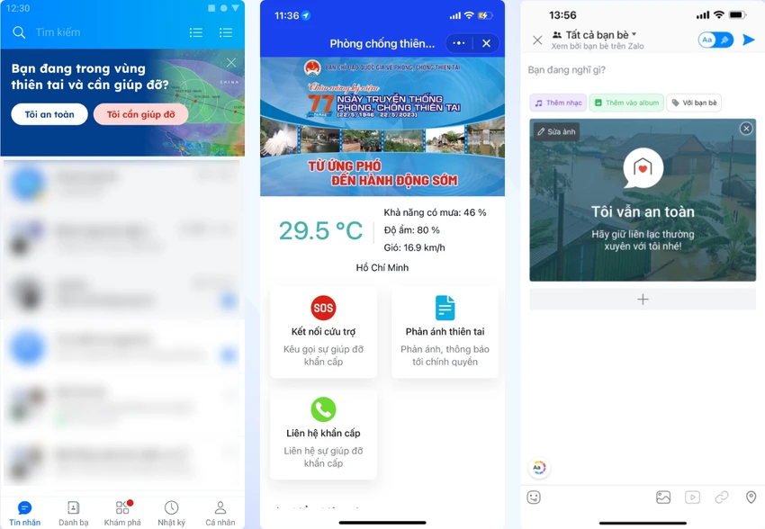 tim-kime-tro-giup-trong-vung-mua-bao-nho-zalo tìm kiếm trợ giúp trong vùng mưa bão bằng zalo