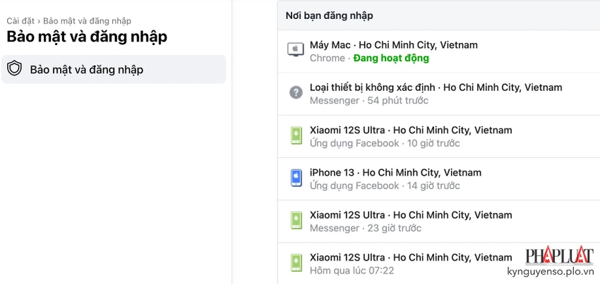 dang-xuat-tai-khoan-facbeook-khoi-cac-thiet-bi-la Đăng xuất tài khoản Facebook khỏi các thiết bị lạ. Ảnh: TIỂU MINH