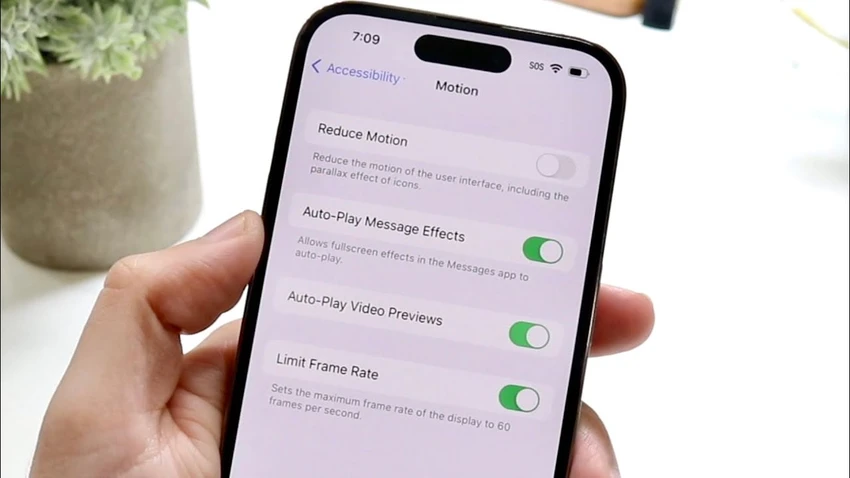 giảm tần số quét màn hình iphone