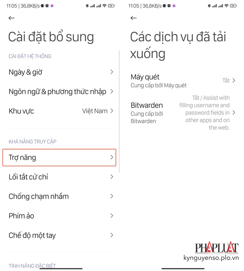 Thu hồi quyền truy cập trợ năng đối với các ứng dụng không cần thiết. Ảnh: TIỂU MINH