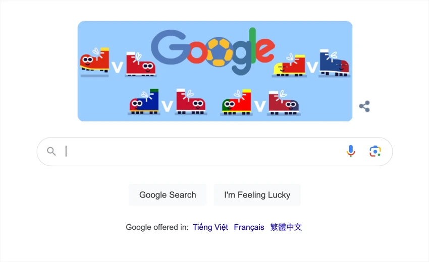 google-doodle-ky-niem-giai-vo-dich-bong-da-nu-2023 Google Doodle kỷ niệm giải vô địch bóng đá nữ 2023 ngay trên trang chủ. Ảnh: TIỂU MINH