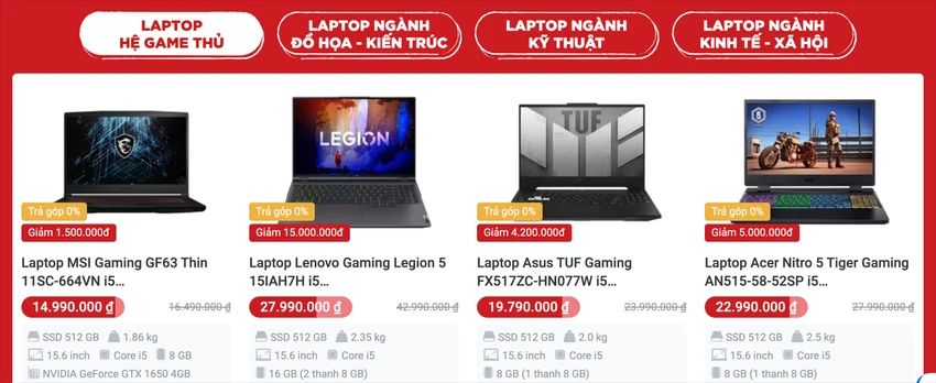 laptop-gaming-giam-gia-mua-tuu-truong Laptop Windows giảm giá mạnh mùa tựu trường. Ảnh: TIỂU MINH