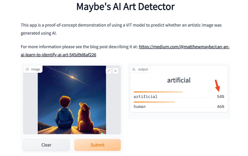 cong-cu-ai-art-detector AI Art Detector phân tích tỉ lệ do AI và do con người tạo ra. Ảnh: TIỂU MINH