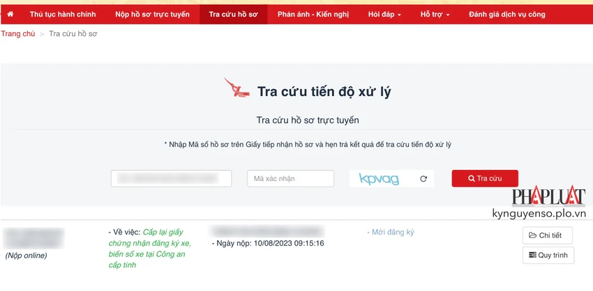 tra-cuu-tien-do-xu-ly-ho-so Tra cứu tiến độ xử lý hồ sơ online. Ảnh: MINH HOÀNG