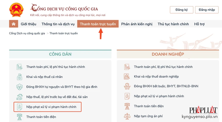 Chọn thủ tục đóng phạt xử lý vi phạm hành chính. Ảnh: MINH HOÀNG