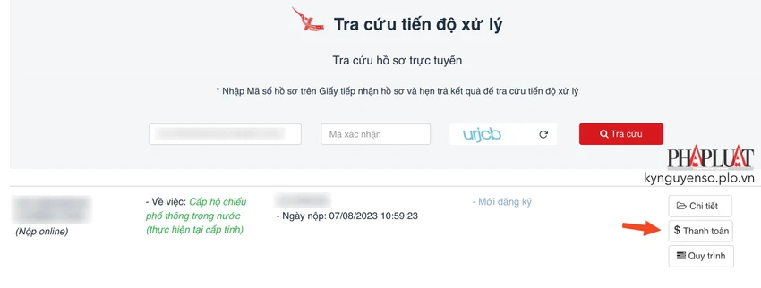 tra-cuu-tien-do-lam-ho-so-ho-chieu-gan-chip Tra cứu tiến độ xử lý hồ sơ làm hộ chiếu online trên cổng dịch vụ công. Ảnh: MINH HOÀNG