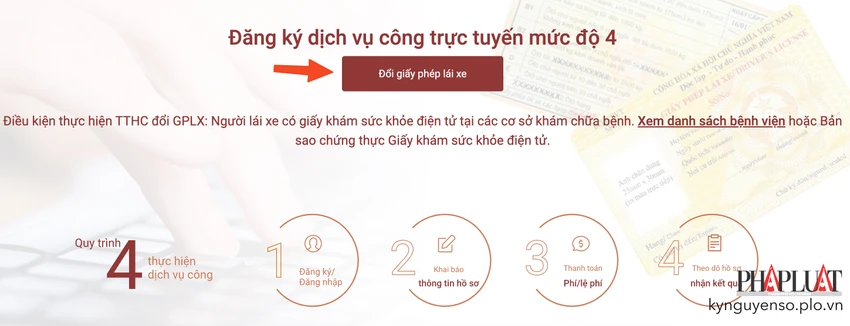 doi-gplx-truc-tuyen Đổi GPLX trực tuyến. Ảnh: MINH HOÀNG