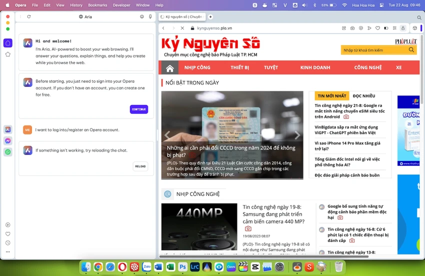 Opera One tích hợp nhiều dịch vụ thông minh. Ảnh: TIỂU MINH