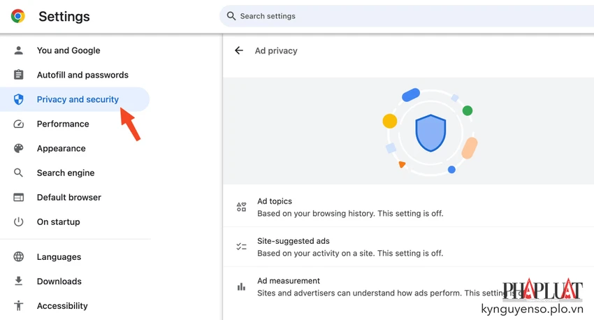 Cách ngăn Google sử dụng dữ liệu của bạn để quảng cáo. Ảnh: TIỂU MINH