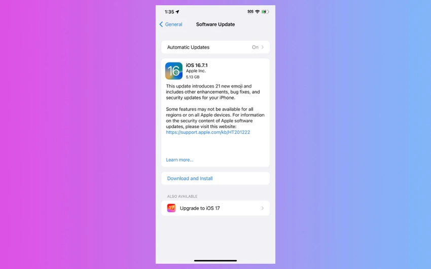 Apple phát hành iOS 16.7.1 và khuyến cáo người dùng cập nhật ngay lập tức.