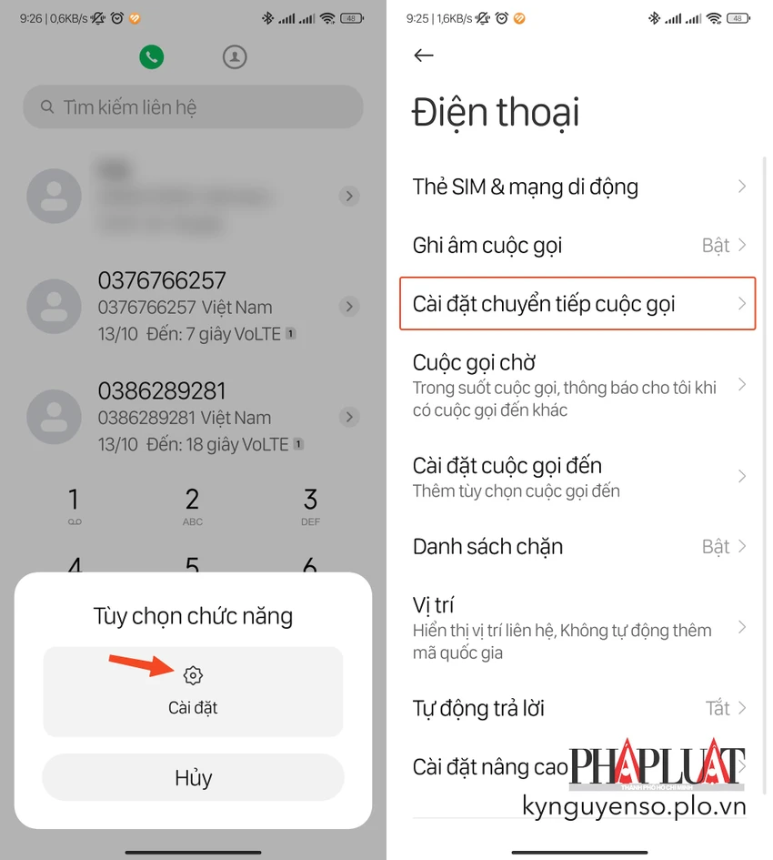 Tắt tính năng chuyển tiếp cuộc gọi trên Android. Ảnh: MINH HOÀNG