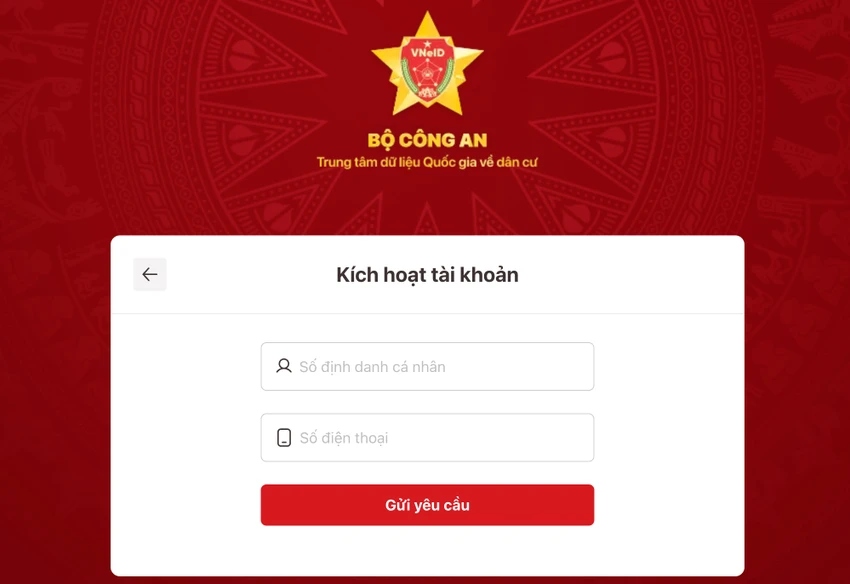 Kích hoạt tài khoản VNeID trên máy tính. Ảnh: MINH HOÀNG
