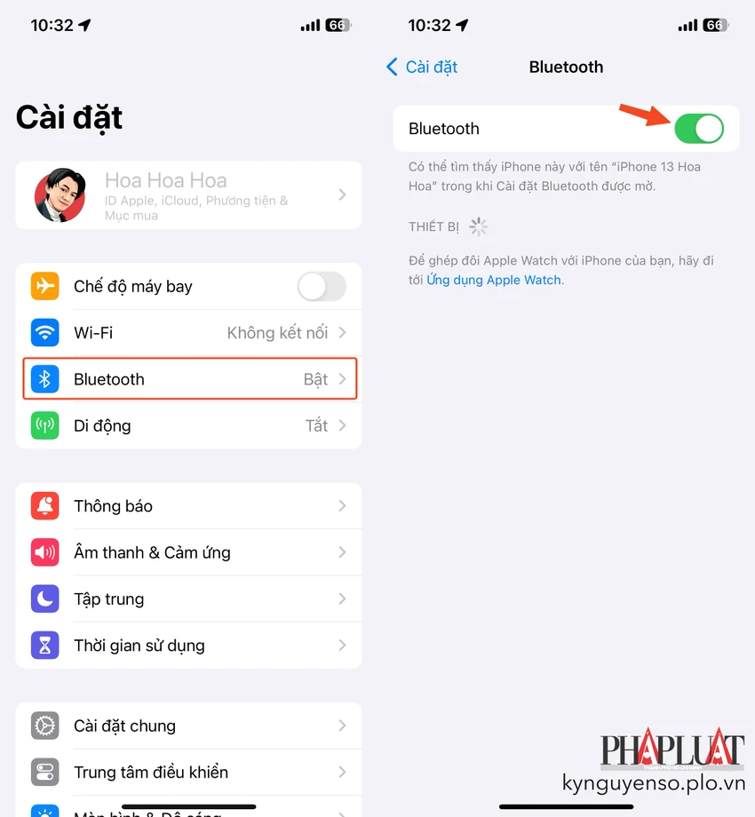 Tắt Bluetooth trên iPhone để hạn chế bị tấn công. Ảnh: TIỂU MINH