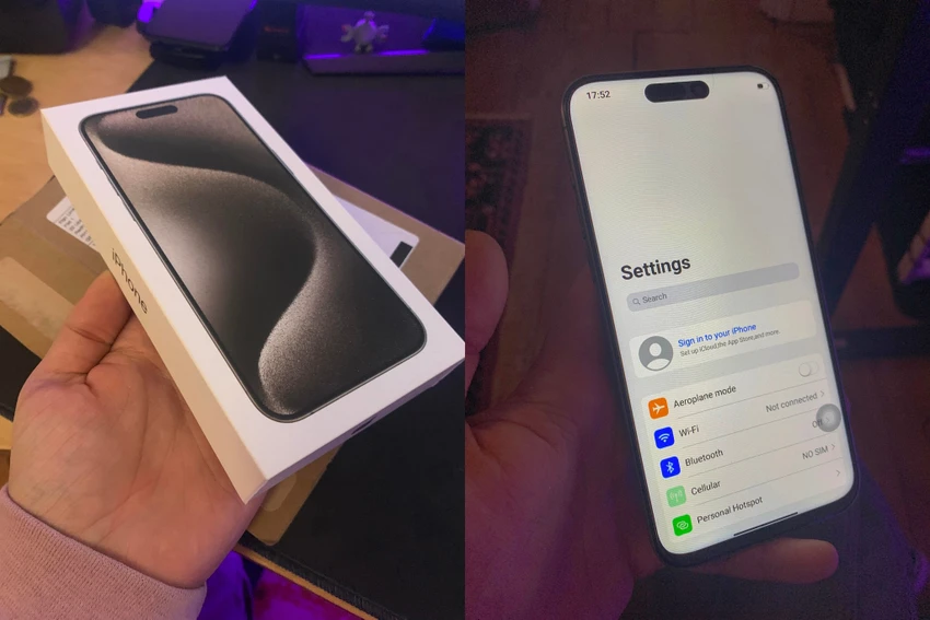 iPhone 15 Pro Max giả thực chất là điện thoại Android giả giao diện iOS. Ảnh chụp màn hình