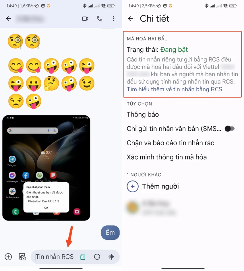 Tin công nghệ 17-11: RCS cho phép bạn nhắn tin miễn phí, gửi tệp đa phương tiện chất lượng cao, mã hóa. Ảnh: MINH HOÀNG