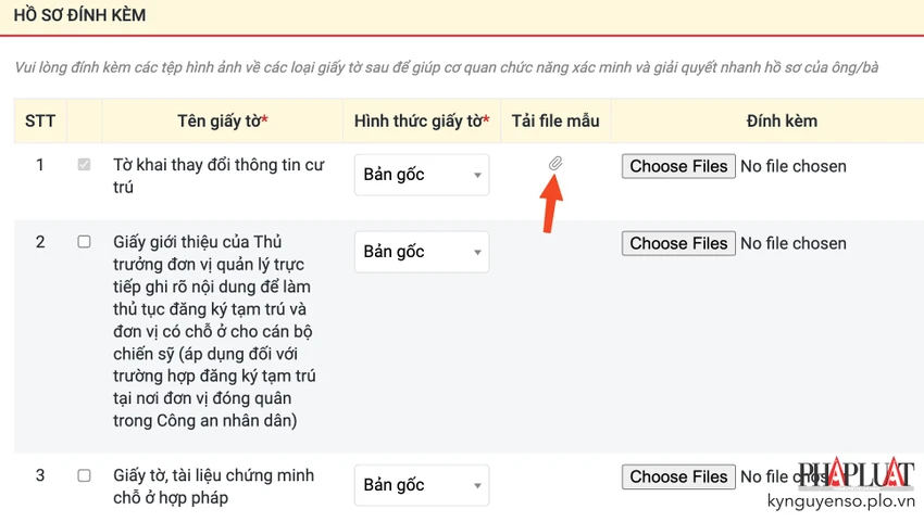 Đính kèm tờ khai đăng ký tạm trú và các giấy tờ cần thiết. Ảnh: MINH HOÀNG