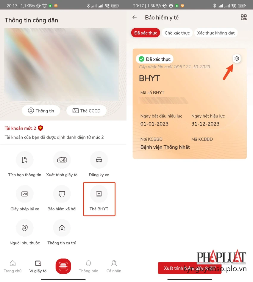 Truy cập mục ví giấy tờ trên VNeID. Ảnh: MINH HOÀNG