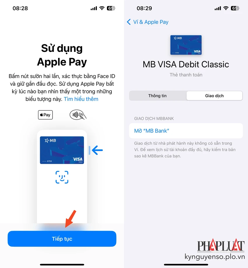 Cách thêm thẻ VISA vào ứng dụng Wallet (ví). Ảnh: MINH HOÀNG