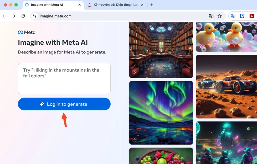 Công cụ tạo ảnh Meta Imagine AI. Ảnh: MINH HOÀNG
