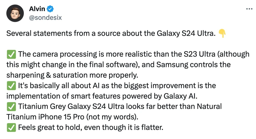 Galaxy S24 Ultra sẽ được tích hợp AI riêng, hỗ trợ dịch nội dung tin nhắn, email theo thời gian thực. Ảnh chụp màn hình