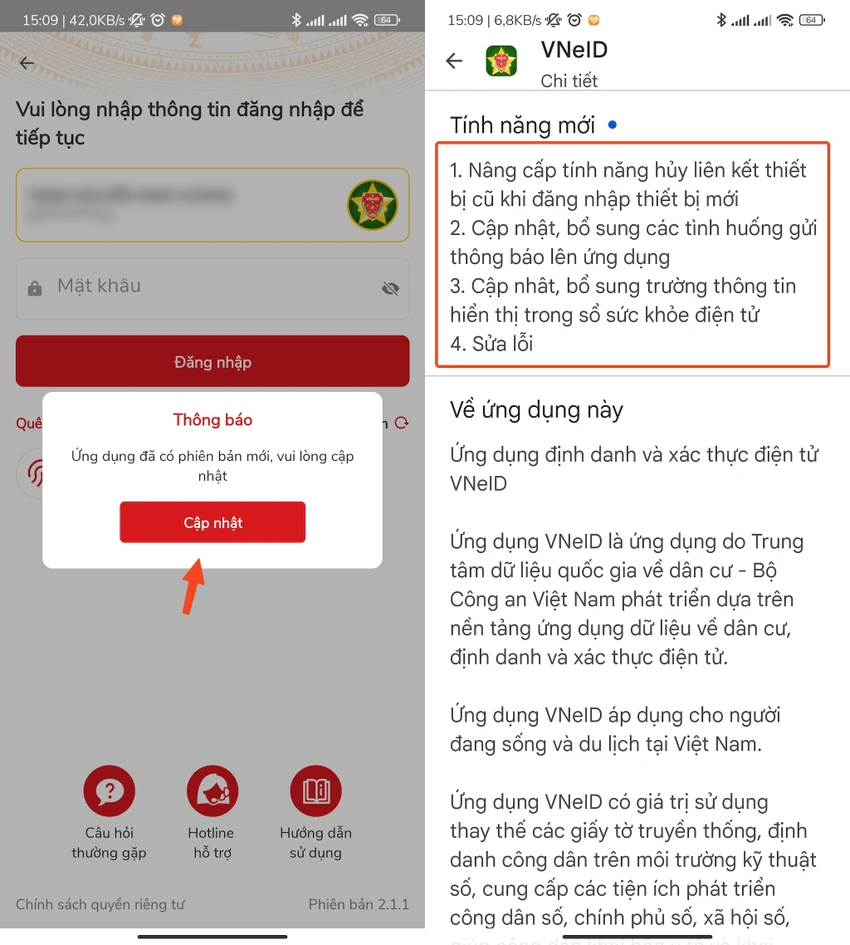 Chỉ cài đặt VNeID 2.1.2 trên Google Play hoặc App Store. Ảnh: MINH HOÀNG
