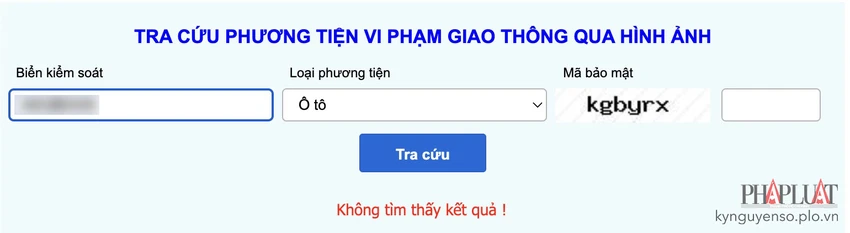 Tra cứu phạt nguội trên website của Cục CSGT. Ảnh: MINH HOÀNG